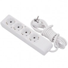 Πολύπριζο 4 Θέσεων Με Καλώδιο 3x1.5mm 5m Λευκό 47083